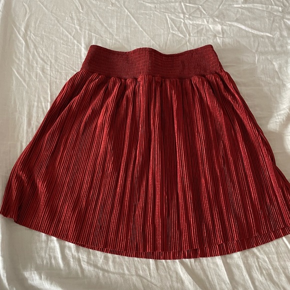 Tilly's Juniors Cute Burnt Orange Elastic Waist Short Skirt Pleated - Picture 2 of 3